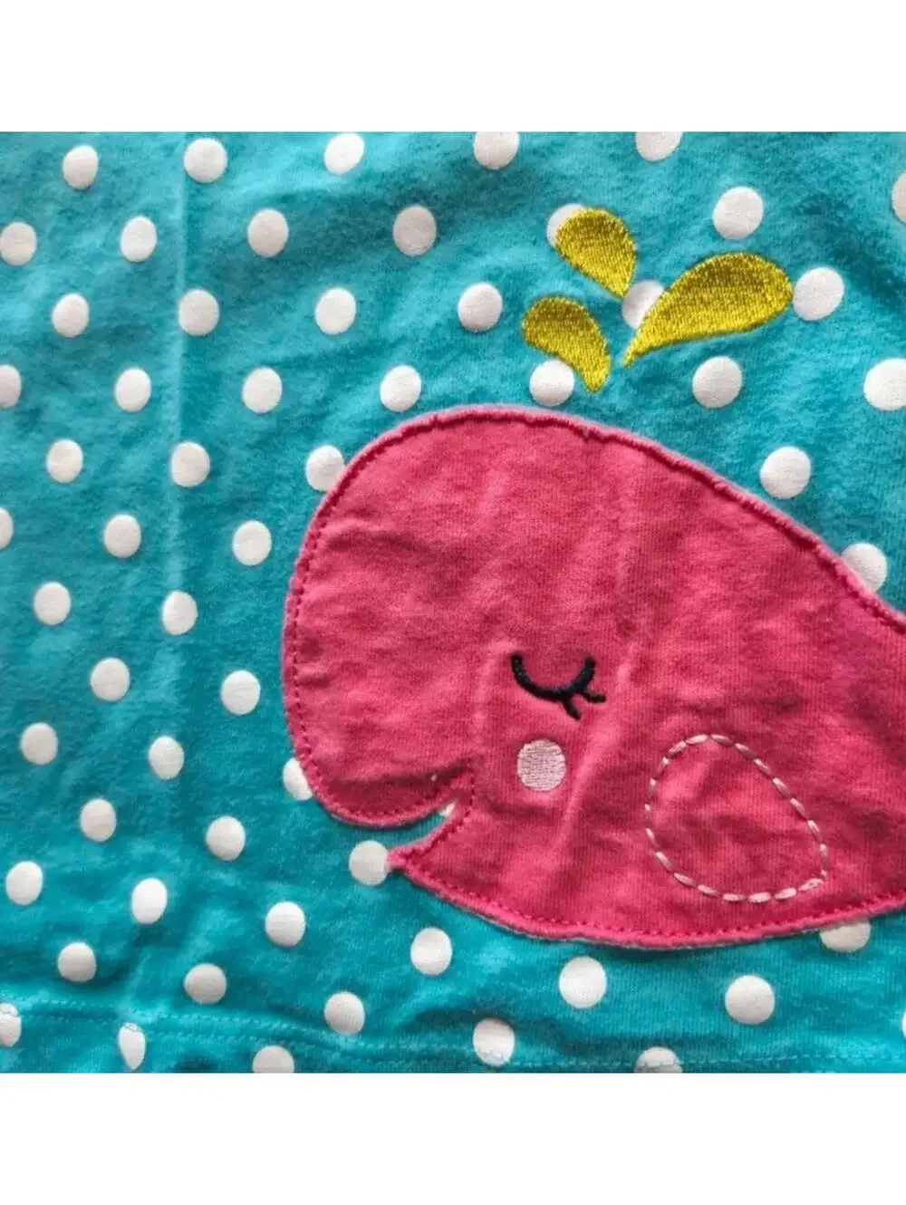 Carter's Polka Dot Whale Dress 18 Months Turquoise Pink Girls #1084
